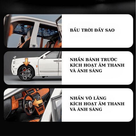 Mô Hình Oto Kim Loại Rôn Roi RR Cullilan 1/20 Chất Lượng Cao Decor Trưng Bày - Model Rôn Roi RR Cullilan