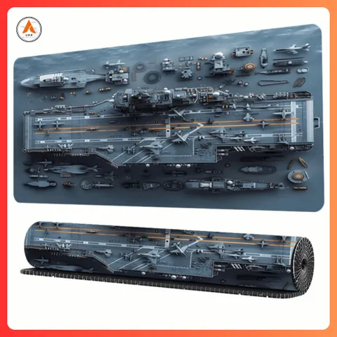 Lót Chuột Cỡ Lớn Mô Hình Máy Bay 400x800mm (Dày 3mm), Pad Chuột Lớn Bằng Cao Su Thiên Nhiên