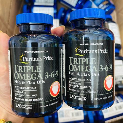 Dầu cá Puritan's Pride Triple Omega 3-6-9 USA 120 viên