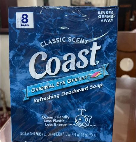 Lốc Xà Bông Cục Coast CLASSIC SCENT Trắng 113g X8 - Xà Phòng Diệt Khuẩn, Dưỡng Ẩm, Mỹ phẩm Chăm Sóc Da Tự Nhiên 641648