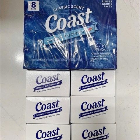Lốc Xà Bông Cục Coast CLASSIC SCENT Trắng 113g X8 - Xà Phòng Diệt Khuẩn, Dưỡng Ẩm, Mỹ phẩm Chăm Sóc Da Tự Nhiên 641648