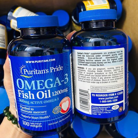 Dầu cá Puritan's Pride Omega-3 Fish Oil 1200mg USA 100 viên