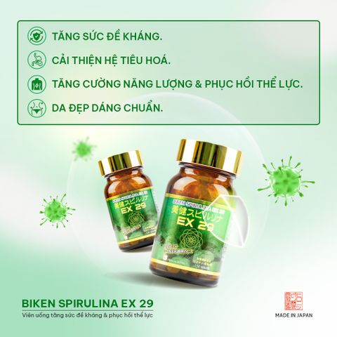 Biken Spirulina EX 29 - Viên uống tăng sức đề kháng và phục hồi thể lực