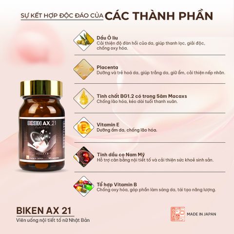 Biken AX 21 - Viên uống nội tiết tố nữ Nhật Bản