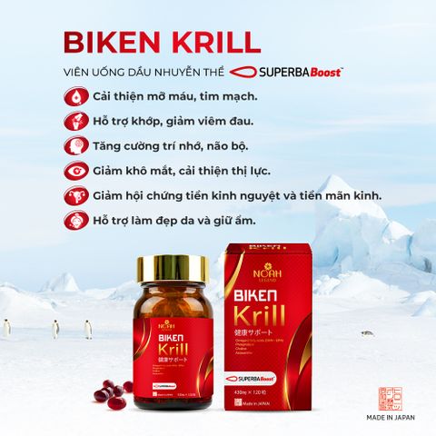 BIKEN KRILL - Viên uống dầu nhuyễn thể Superba Boost
