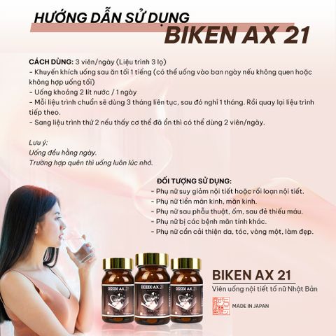 Biken AX 21 - Viên uống nội tiết tố nữ Nhật Bản