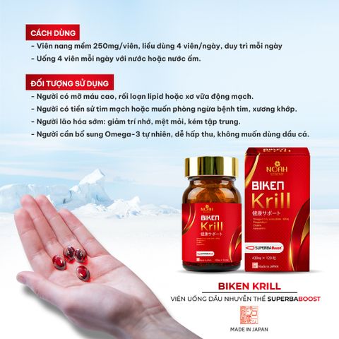 BIKEN KRILL - Viên uống dầu nhuyễn thể Superba Boost
