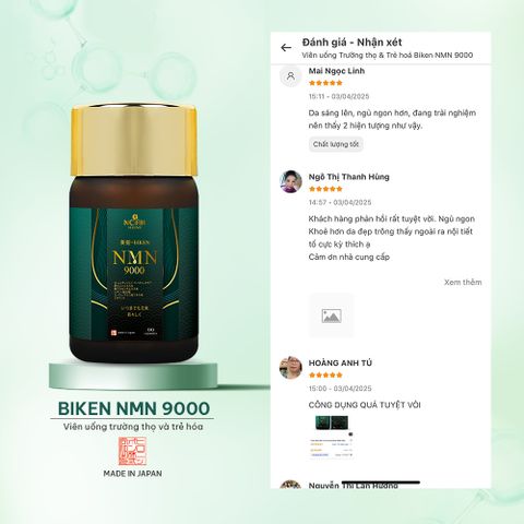 BIKEN NMN 9000 - Viên uống trường thọ và trẻ hóa Nhật Bản