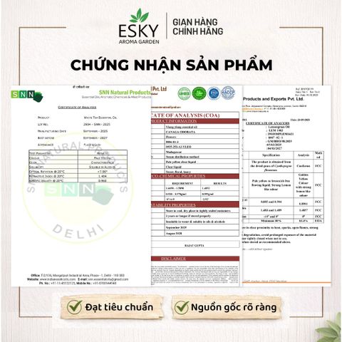 Tinh Dầu Sả Java ESKY AROMA GARDEN Tinh Dầu Thiên Nhiên Xông Phòng, Đuổi Muỗi 10ml 20ml