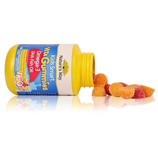 Kẹo Dẻo Nature's Way Kids Smart Vita Gummies Omega-3 DHA Fish Oil Hỗ Trợ Sức Khoẻ Não Và Mắt Cho Bé (Hộp 60v)
