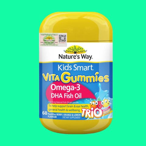 Kẹo Dẻo Nature's Way Kids Smart Vita Gummies Omega-3 DHA Fish Oil Hỗ Trợ Sức Khoẻ Não Và Mắt Cho Bé (Hộp 60v)
