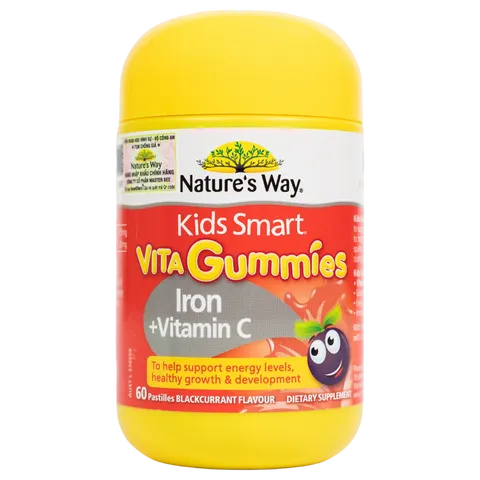 Kẹo Dẻo Natural Way's Kids Smart Vita Gummies Iron + Vitamin C Hỗ Trợ Bổ Sung Sắt Cho Trẻ (60v)