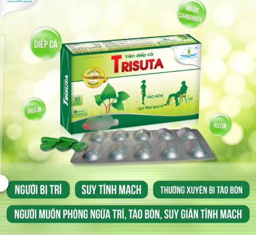 Viên giấp cá trisuta hỗ trợ co búi trĩ - hộp 30 viên ( hàng mới, date mới)