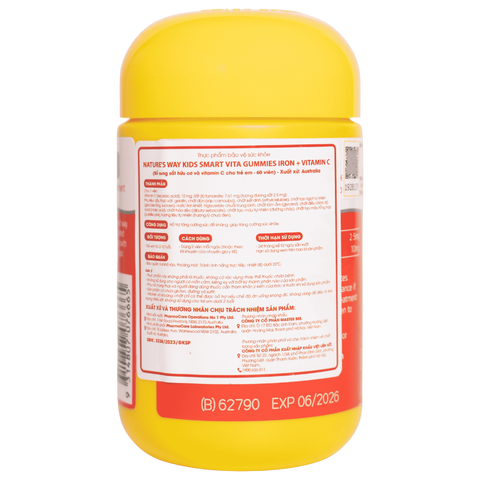 Nature’s Way Kids Smart Vita Gummies Iron + Vitamin C – Kẹo dẻo bổ sung sắt và vitamin C cho trẻ