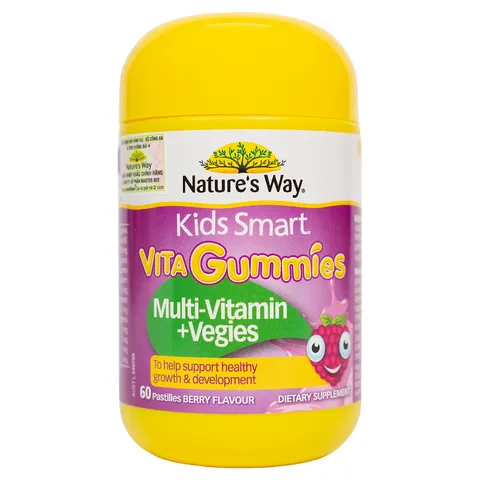 Kẹo dẻo Nature's Way Kids Smart Vita Gummies Multi-vitamin+Vegies - Bổ sung Vitamin, hỗ trợ tăng cường sức khỏe
