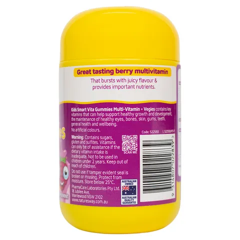 Nature's Way Kids Smart Vita Gummies Multi-vitamin+Vegies - Kẹo Bổ sung Vitamin, hỗ trợ tăng cường sức khỏe