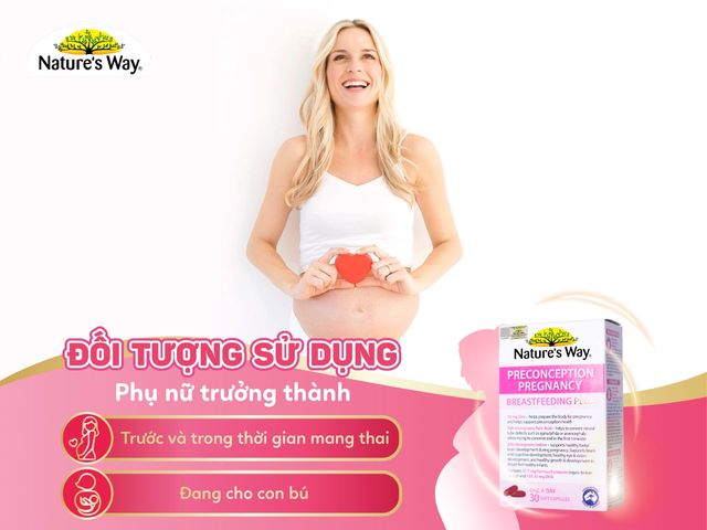 Nature's Way PreConception Pregnancy Breastfeeding Plus - Bổ sung DHA, EPA, vitamin và khoáng chất trước trong và sau thai kỳ