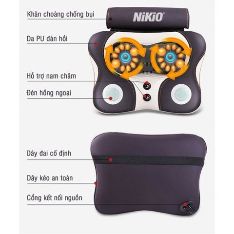 Máy massage cổ vai gáy Nikio NK-136AC - Xoa bóp lưng và hỗ trợ giảm đau hiệu quả