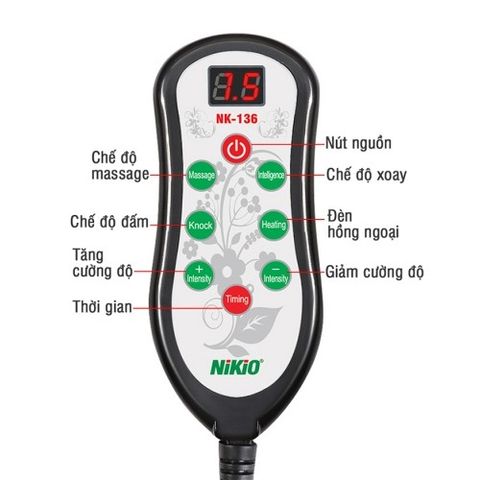 Máy massage cổ vai gáy Nikio NK-136AC - Xoa bóp lưng và hỗ trợ giảm đau hiệu quả
