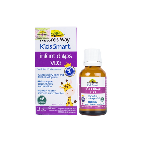 Nature's Way Kids Smart Infant Drops VD3 bổ sung Vitamin D3 cho trẻ (Hộp 13ml)