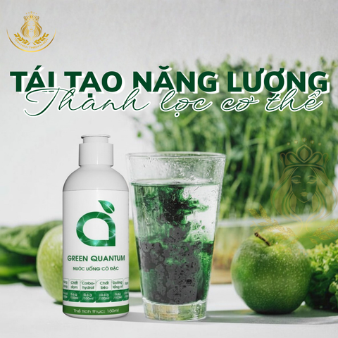 Nước Uống Cô Đặc Green Quantum Tảo Nannochloropsis & Diệp Lục  - Thanh Lọc Cơ Thể, Tăng Cường Miễn (Chai 150ml)
