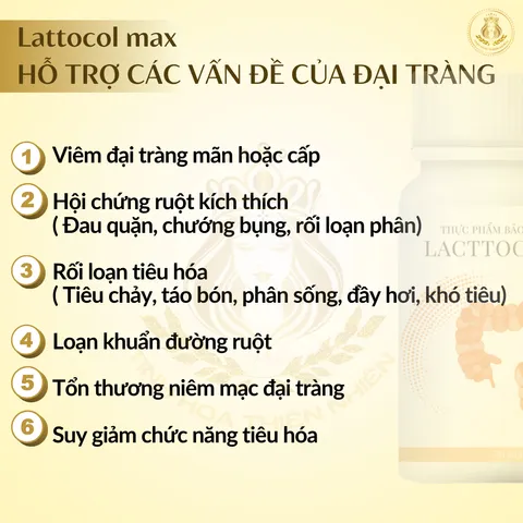 Lacttocol Max CHÍNH HÃNG - Hỗ trợ đại tràng, Giảm rối loạn tiêu hóa, viêm đại tràng co thắt. Tăng cường đề kháng(Hộp 30 viên)