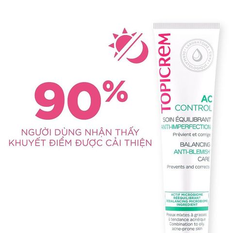 Topicrem AC Control Anti Blemish Care 40mL – Kem Dưỡng Da Mụn, Nhẹ Thoáng, Không Gây Bí Tắc