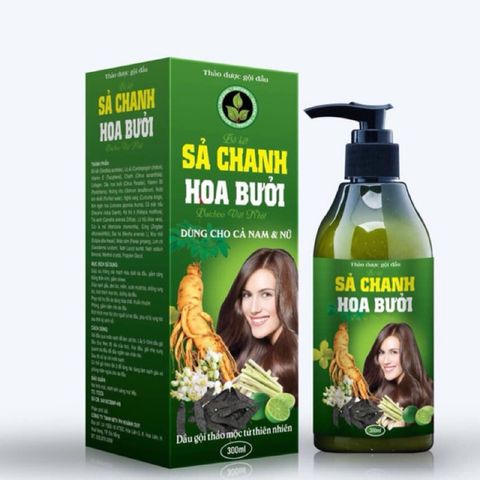 Dầu gội thảoo dượcc Sả Chanh Hoa Bưởi dùng cho Nam và Nữ-Hỗ trợ dưỡng tóc,giảm ngứa da đầu do gàu(Chai 300ml)