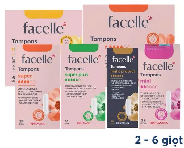 (Châu Âu) Tampon Facelle Băng Vệ Sinh Dạng Ống Tiện Lợi Nhập Khẩu Đức An Toàn