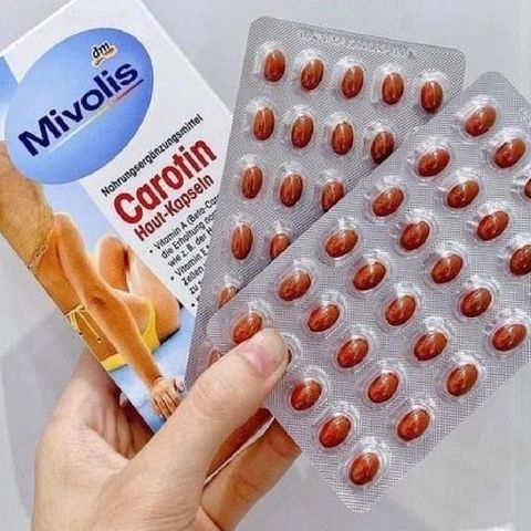 Viên uống đẹp da, chống nắng Mivolis Carotin Đức 60 viên