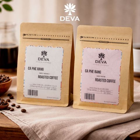 Combo Robusta & Arabica - Cà phê rang mộc nguyên hạt DEVA 250GR