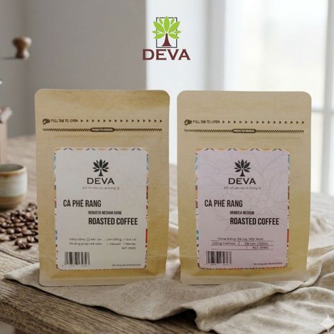 Combo Robusta & Arabica - Cà phê rang mộc nguyên hạt DEVA 250GR