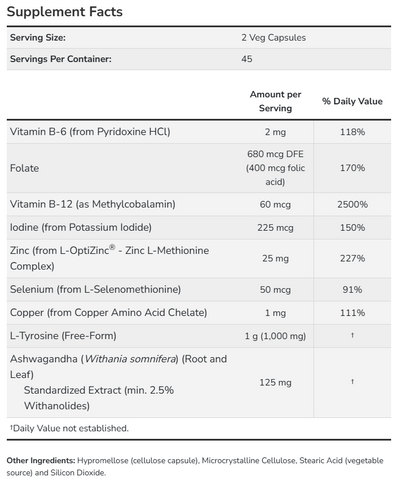 Viên Uống Thyroid Energy NOW Hỗ Trợ Tuyến Giáp Khoẻ Mạnh Ổn Định Sức Khoẻ Tinh Thần (Hộp 90 viên) - YoungFit