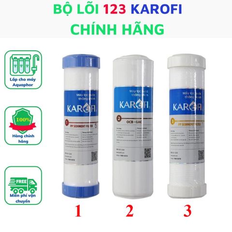 Bộ lõi lọc nước 1234 Karofi chính hãng - Màng lọc RO đúc nguyên khối Hàn Quốc