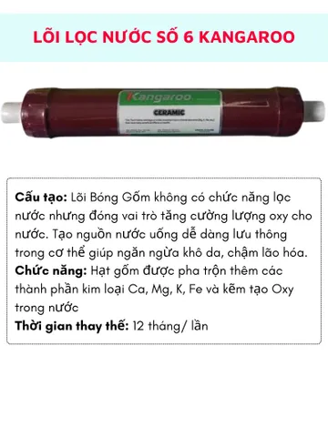 Lõi lọc nước 56789 Kangaroo lắp cho máy lọc nước Kangaroo cam kết hàng chính hãng sai hàng đền 10TR