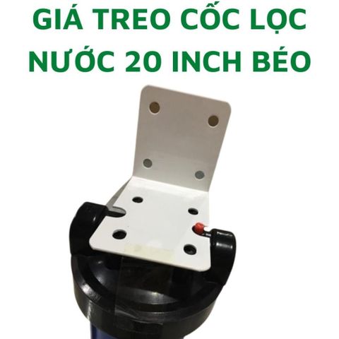 Giá đơn treo 20 inch béo cho cốc lọc thô, lọc tổng nước đầu nguồn cho gia đình