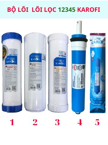 Lõi lọc nước số 12345 Karofi hàng chính hãng lắp cho máy lọc nước Karofi 5 cấp lọc và máy lọc nước