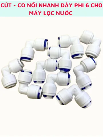 Cút góc nối nhanh dây 6 dùng cho máy lọc nước kết nối các lõi với nhau