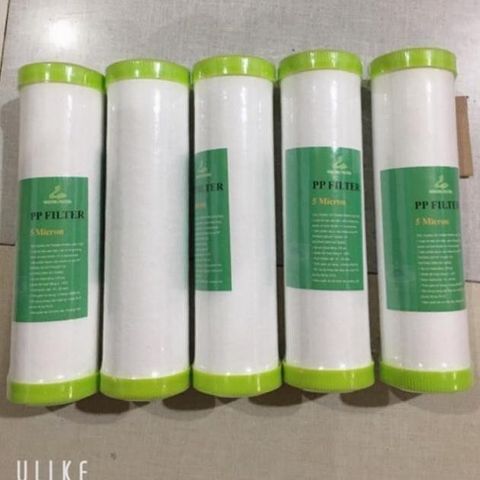 Combo bộ 03 lõi lọc nước bông xốp PP 10 inch có đầu bịt dùng cho máy lọc nước