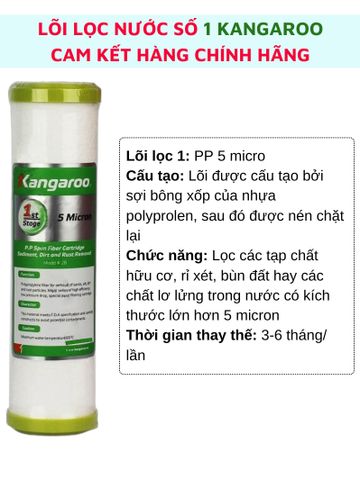 Bộ lõi lọc nước 111234 Kangaroo chính hãng lắp cho máy lọc nước Kangaroo, Karofi, Sunhouse, Tân Á, Aqua