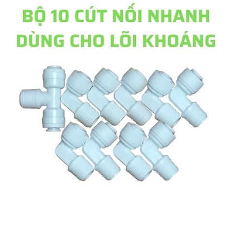 Bộ 10 cút nối nhanh dây 6 lõi khoáng máy lọc nước dầu zen 13 đầu dây 6