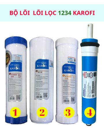 Lõi lọc nước 1234 Karofi chính hãng lắp cho máy lọc nước Karofi cam kết hàng sản phẩm giống với ảnh sai hàng đền 10TR