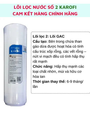 Lõi lọc nước 1234 Karofi chính hãng lắp cho máy lọc nước Karofi cam kết hàng sản phẩm giống với ảnh sai hàng đền 10TR