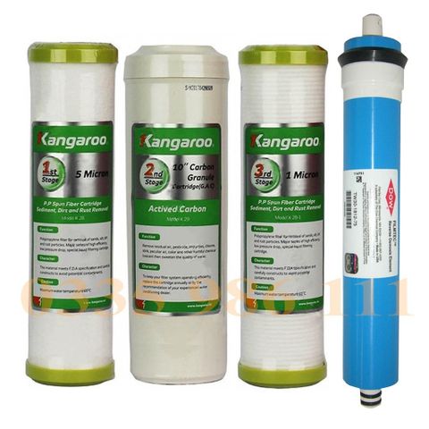 Lõi lọc nước số 12345678 Kangaroo lắp cho máy lọc nước Kangaroo 8 lõi lọc cam kết hàng chính hãng sai hàng đền 10 Tr