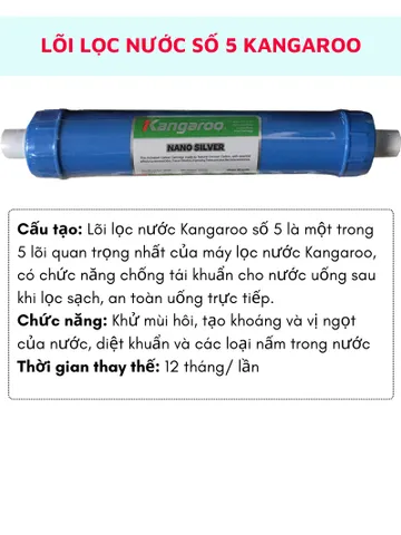 Lõi lọc Kangaroo 456789 tạo khoáng mới nhất 2024 lắp cho máy lọc nước Kangaroo cam kết sản phẩm như hình