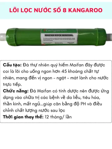 Lõi lọc Kangaroo 456789 tạo khoáng mới nhất 2024 lắp cho máy lọc nước Kangaroo cam kết sản phẩm như hình