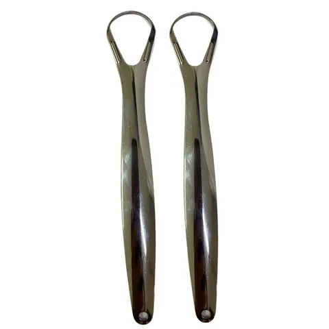Bộ dụng cụ vệ sinh lưỡi bằng inox 304, làm sạch bề mặt lưỡi giúp hơi thở thơm mát dùng được cho trẻ nhỏ