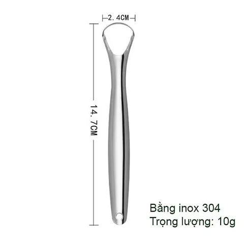 Bộ dụng cụ vệ sinh lưỡi bằng inox 304, làm sạch bề mặt lưỡi giúp hơi thở thơm mát dùng được cho trẻ nhỏ