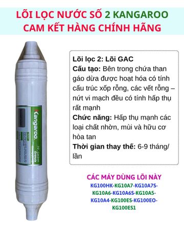 Lõi lọc nước đúc 123 Kangaroo dùng cho máy lọc nước Kangaroo các model KG100HK KG10A7S