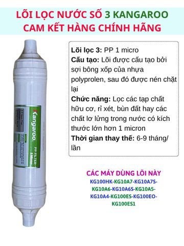 Lõi lọc nước đúc 123 Kangaroo dùng cho máy lọc nước Kangaroo các model KG100HK KG10A7S